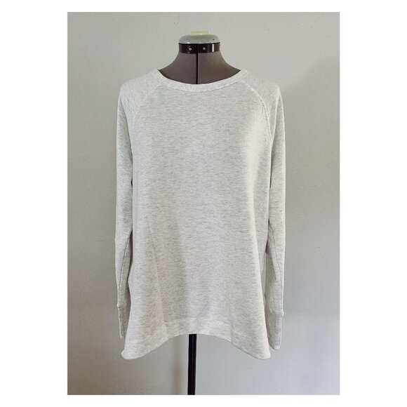 NWT Athleta Sz M Coastal Luxe Recover Sweatshirt in Grey Heather Tunic Style - Picture 1 of 8